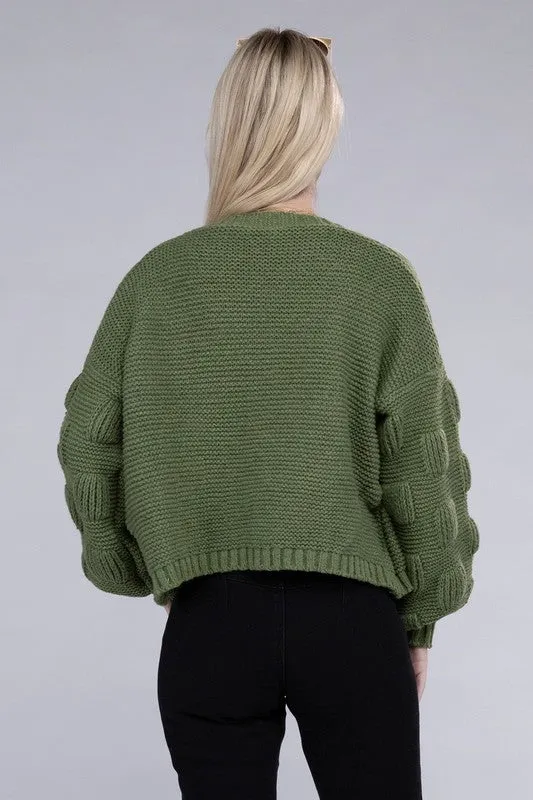 Olive Drop Shoulder Cardigan