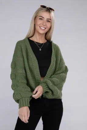 Olive Drop Shoulder Cardigan