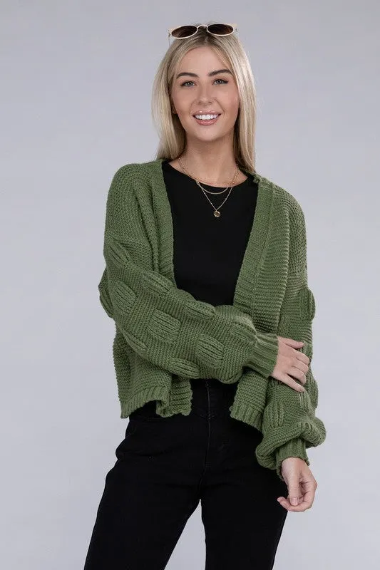 Olive Drop Shoulder Cardigan