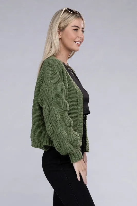 Olive Drop Shoulder Cardigan