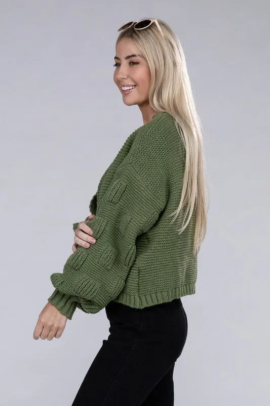 Olive Drop Shoulder Cardigan