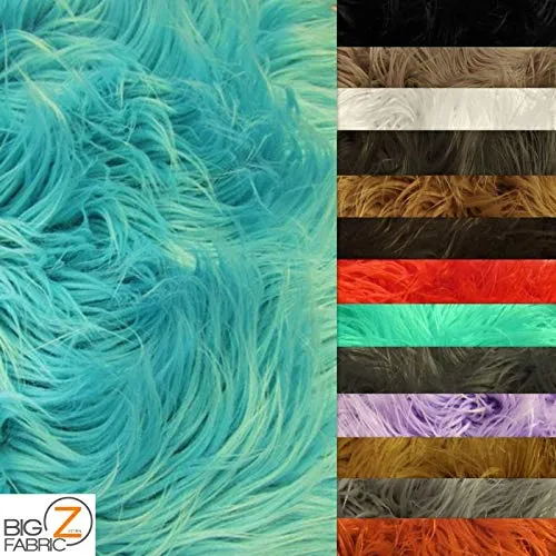 Oyster Solid Mongolian Long Pile Faux Fur Fabric / Sold By The Yard