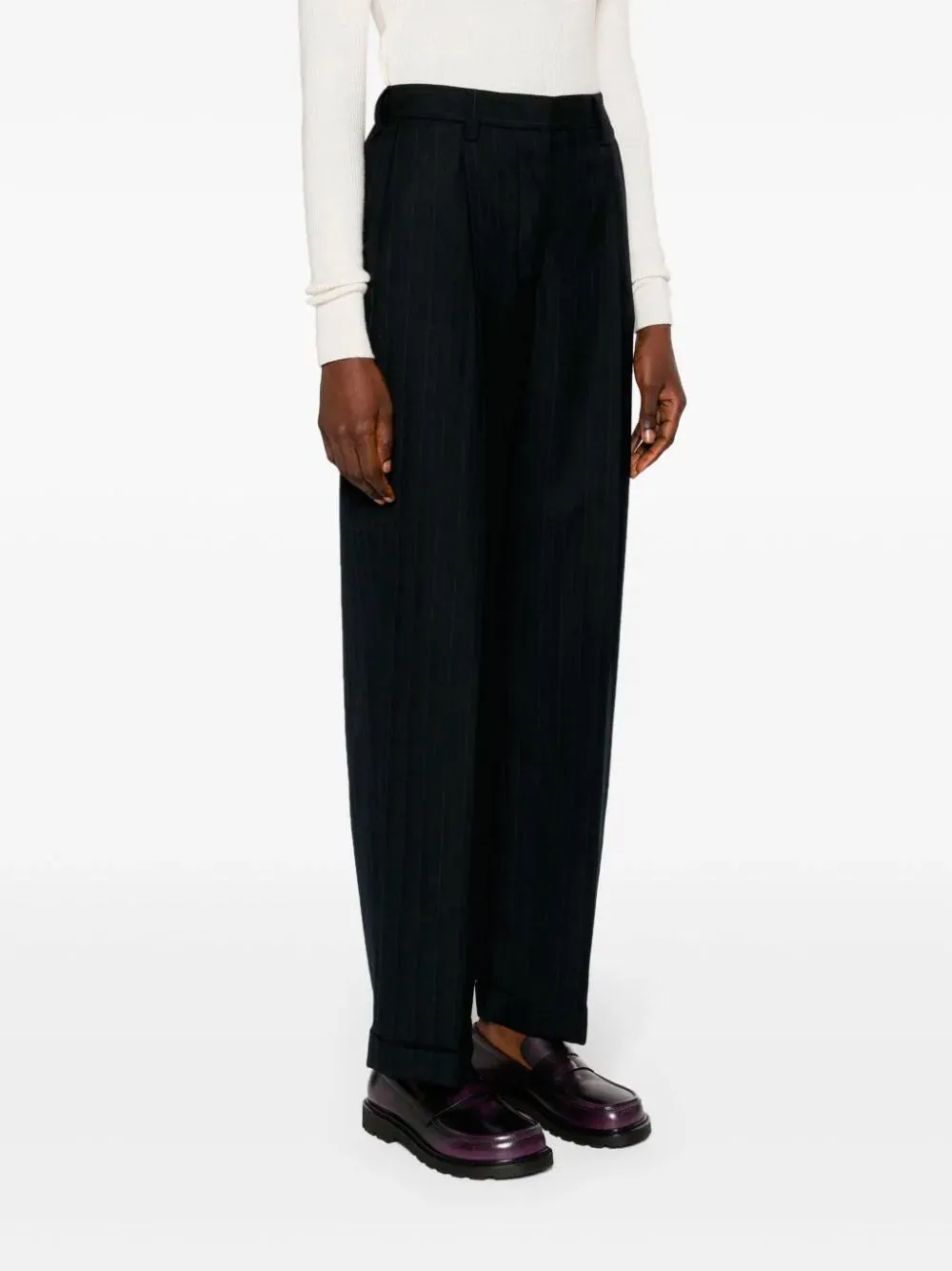 Pinstripe tailored trousers