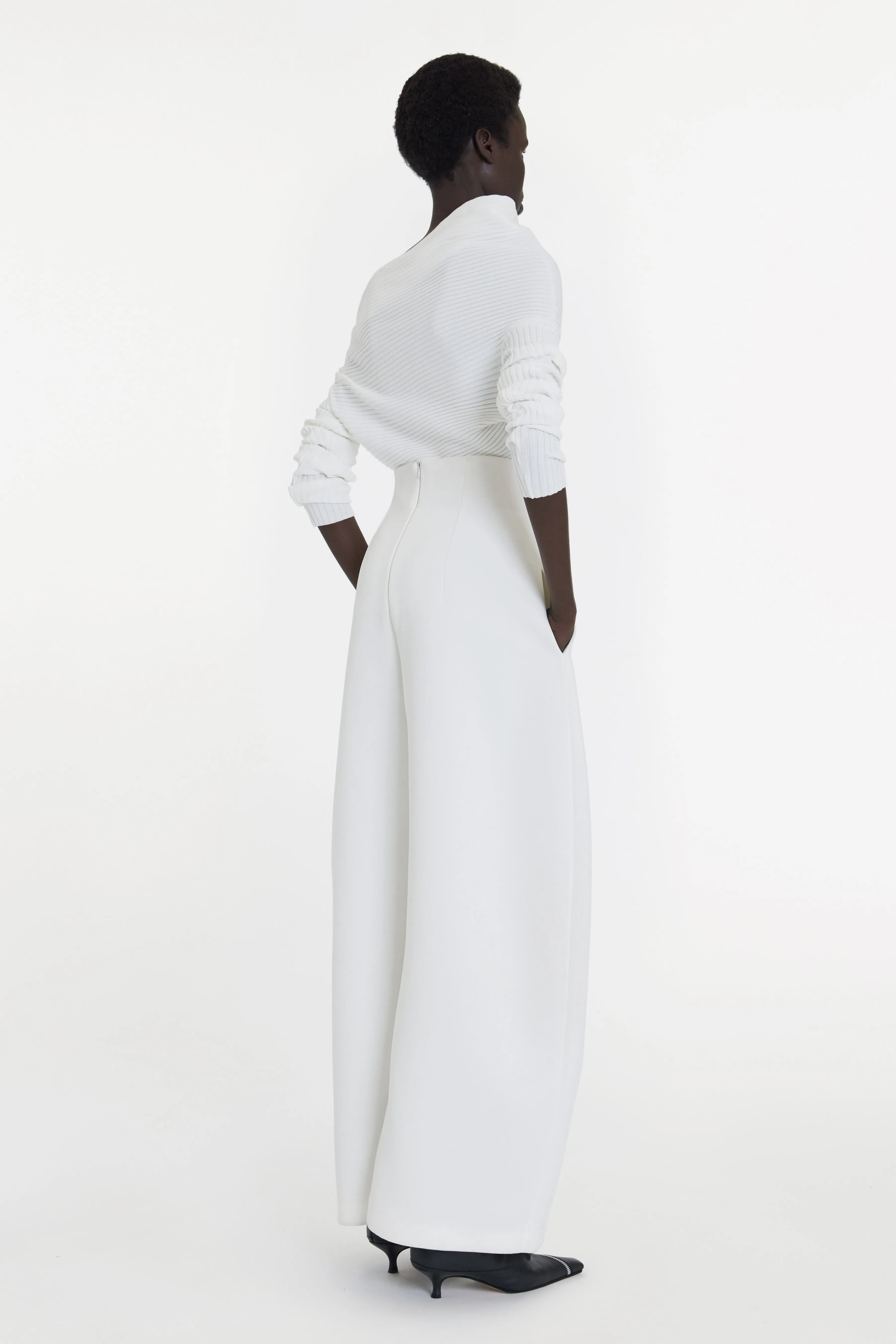 Rounded Tailored Trousers White