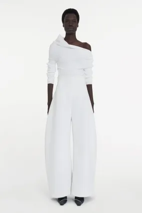 Rounded Tailored Trousers White