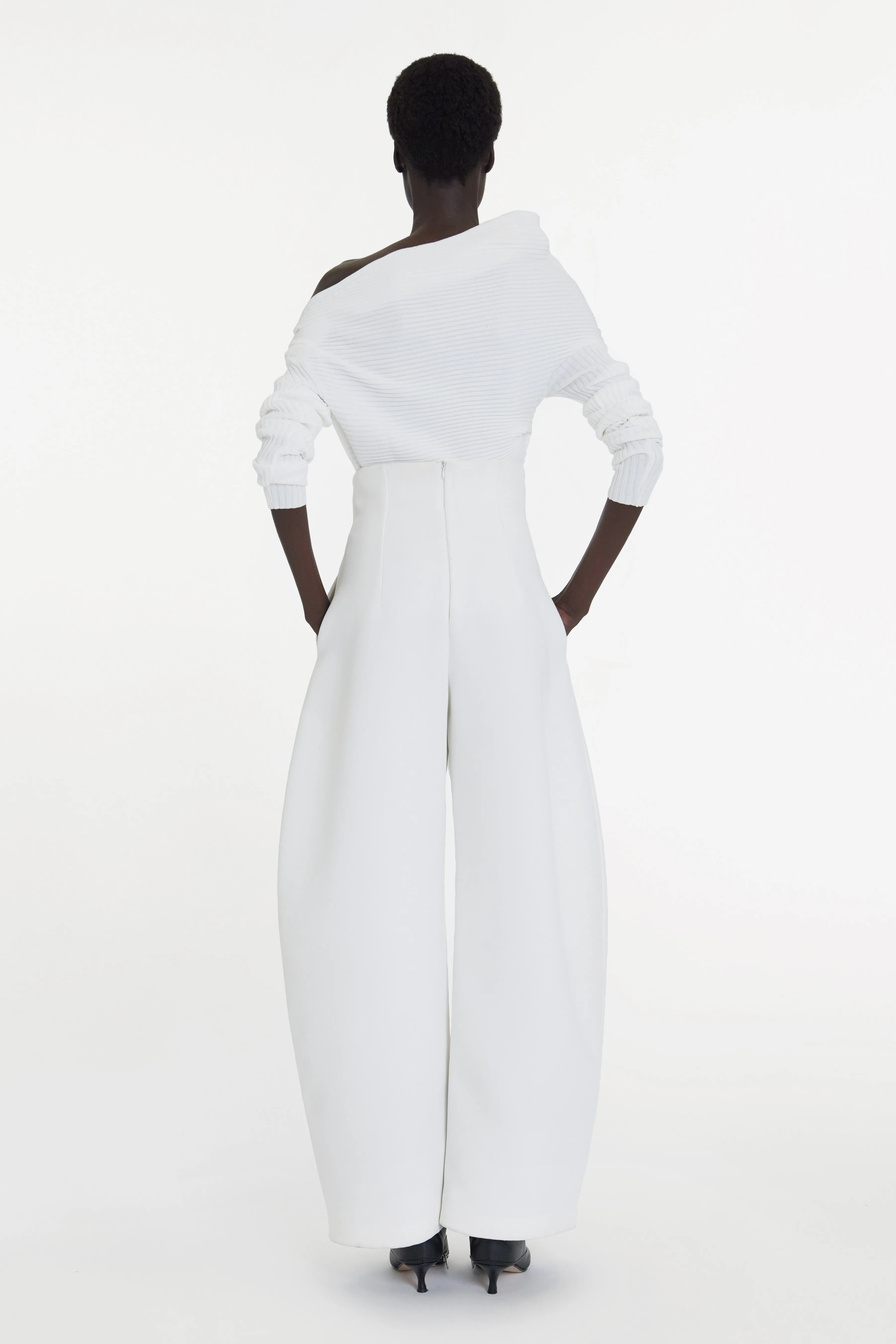 Rounded Tailored Trousers White