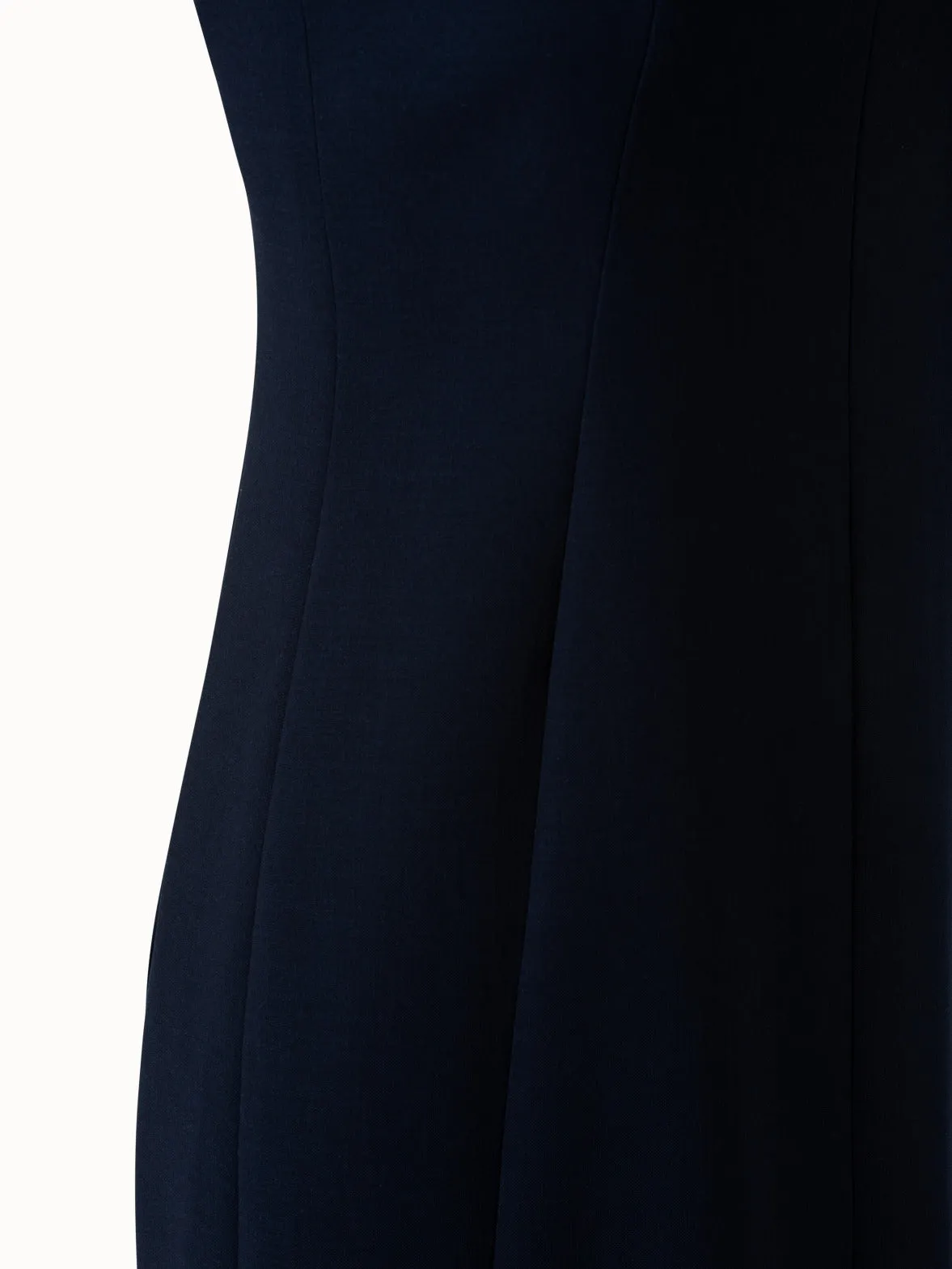 Sleeveless V-Neck Wool Double-Face Sheath Dress