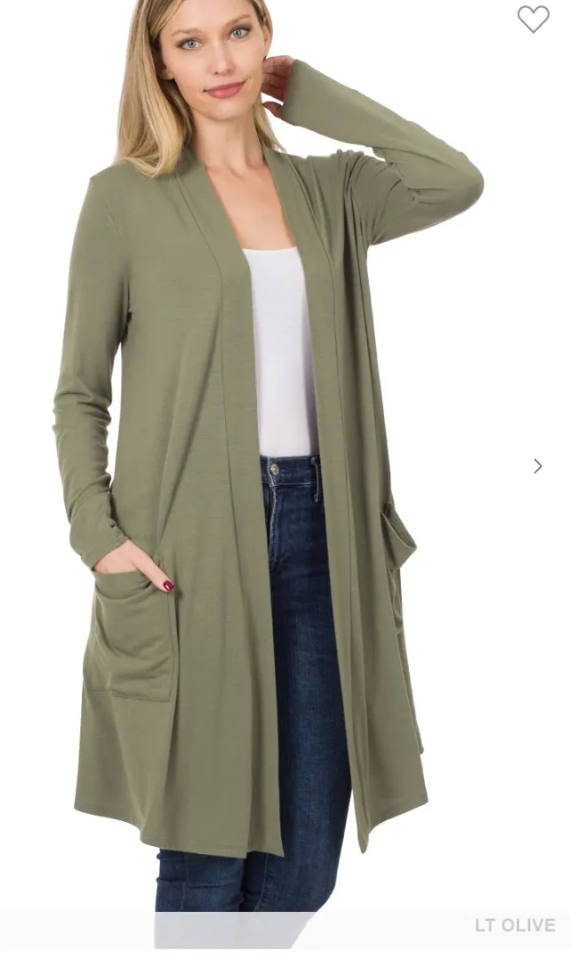 SLOUCHY POCKET OPEN CARDIGAN - Final Sale