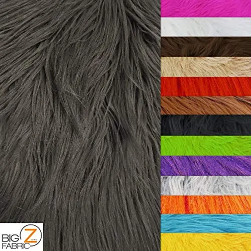 White Solid Gorilla Animal Long Pile Faux Fur Fabric / Sold By The Yard