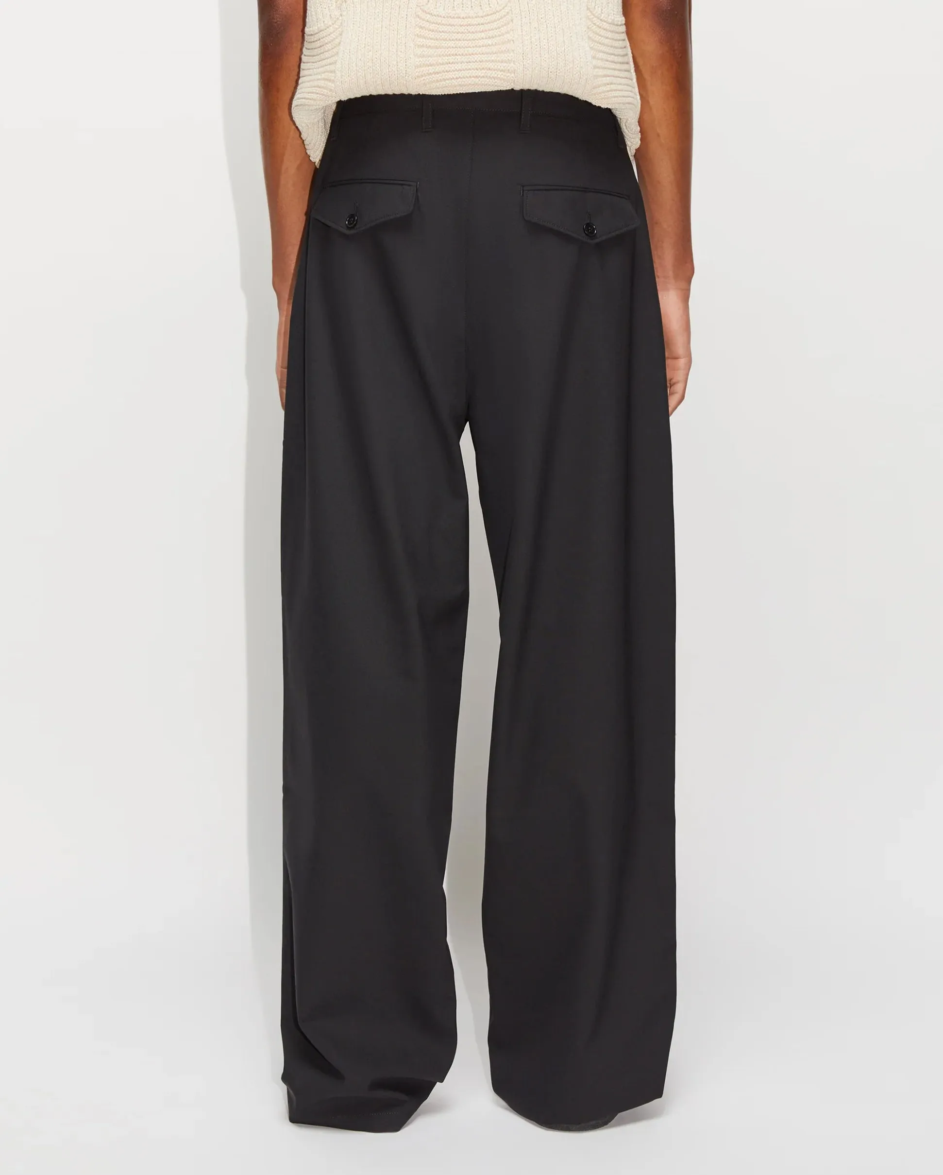 WIDE LEG SUIT TROUSERS / BLACK