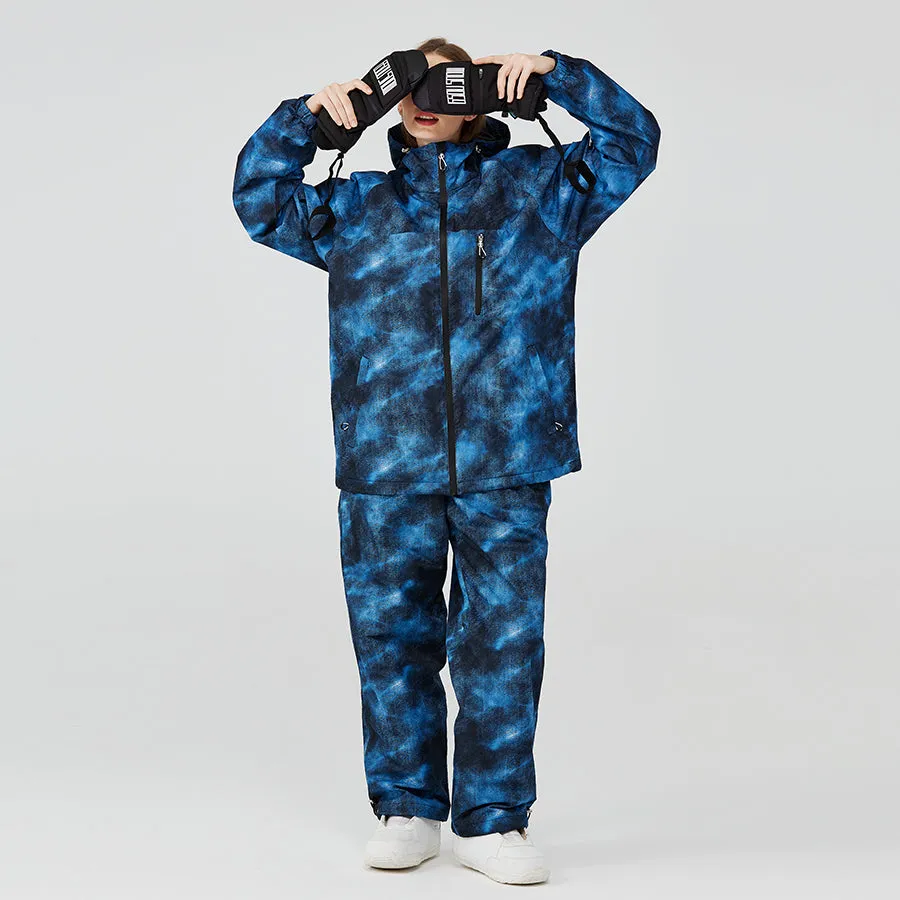 Women Galaxy Printed Ski Jackets & Pants Insulated Snowboarding Outwear