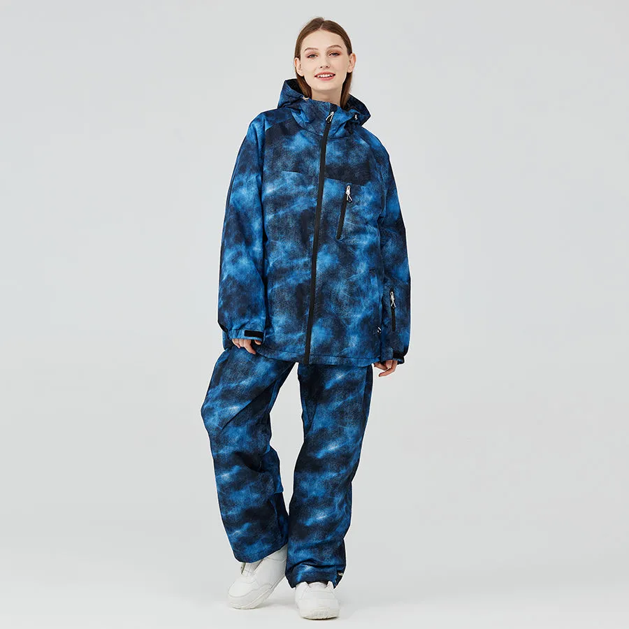 Women Galaxy Printed Ski Jackets & Pants Insulated Snowboarding Outwear