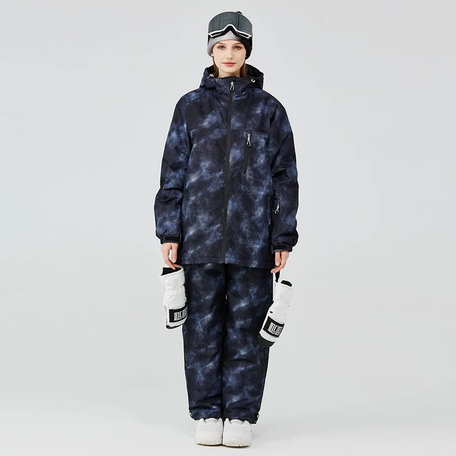 Women Galaxy Printed Ski Jackets & Pants Insulated Snowboarding Outwear