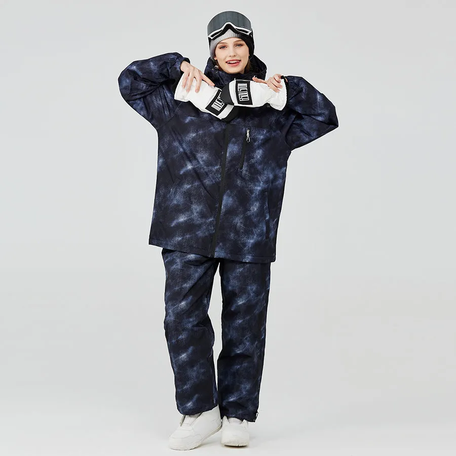 Women Galaxy Printed Ski Jackets & Pants Insulated Snowboarding Outwear