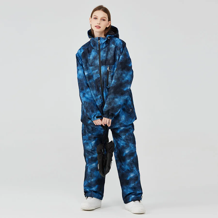 Women Galaxy Printed Ski Jackets & Pants Insulated Snowboarding Outwear